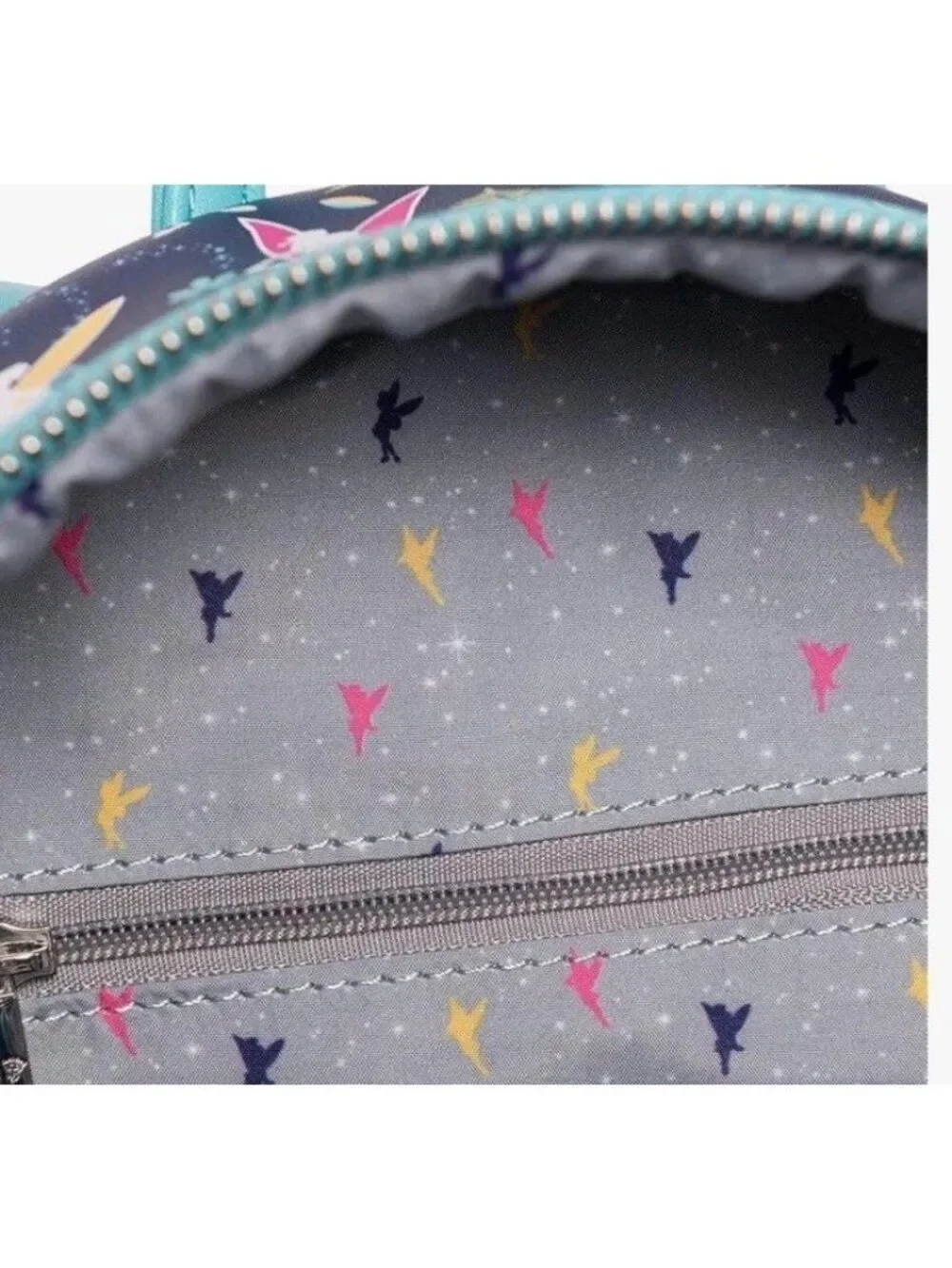 Loungefly Disney Peter Pan Teal Tinkerbell Glow In The Dark Mini Backpack NWT